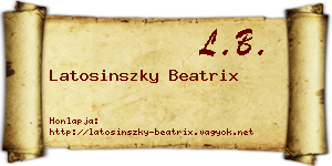 Latosinszky Beatrix névjegykártya