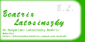beatrix latosinszky business card